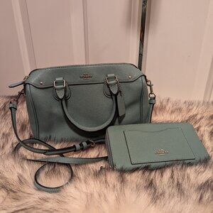Coach F57521 Mini Bennett Leather Satchel Handbag Convertible Crossbody Bag